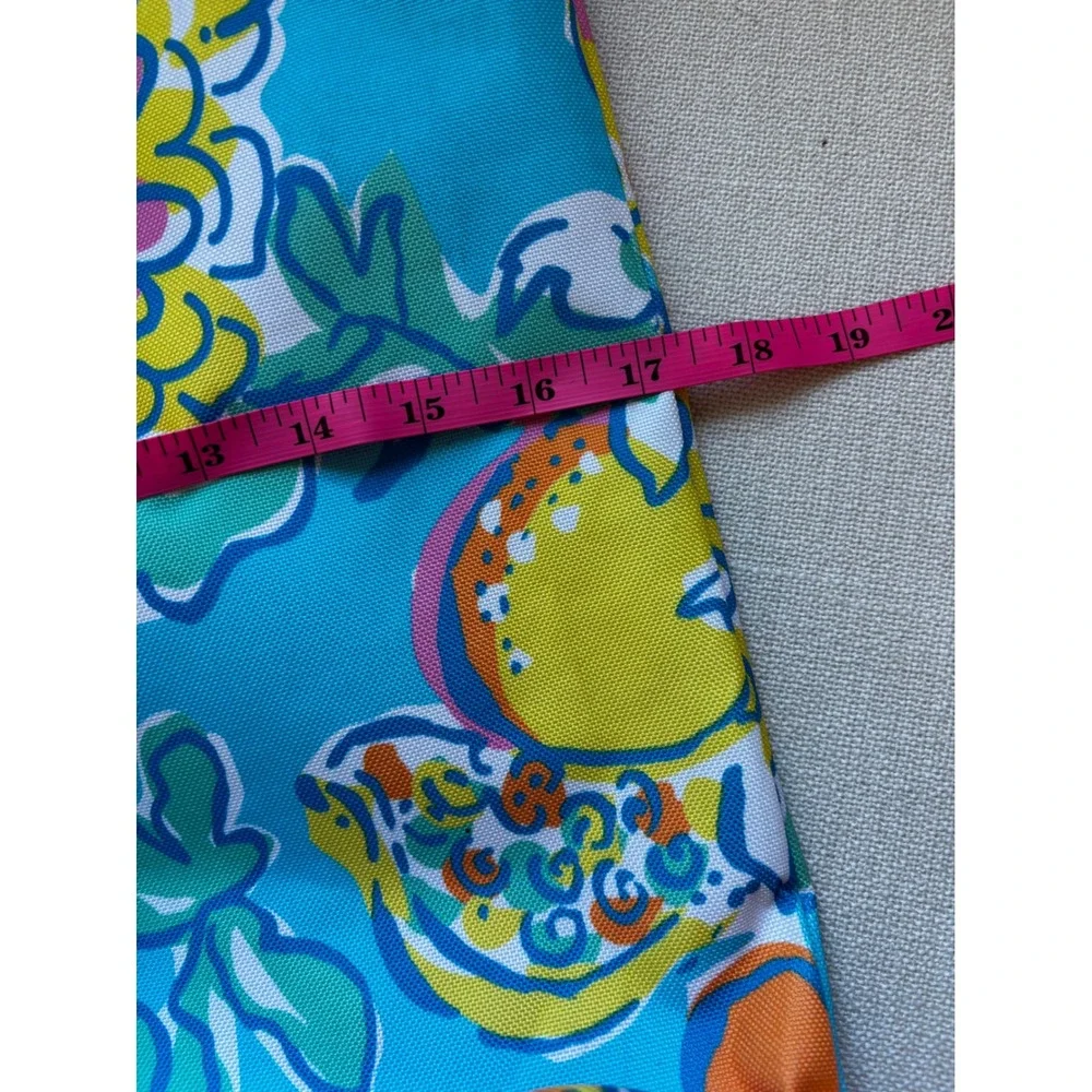 Lilly Pulitzer Tote Bag OS Blue‎ Floral Estee Lauder Canvas Beach Bag Travel